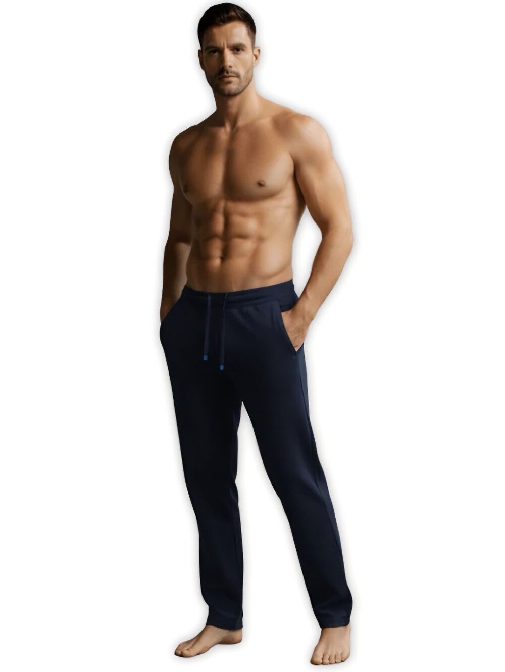 DUDE ROBE Men's The Pants Navy Blue Sweatpants Terry Cloth Lining Size L/XL.
